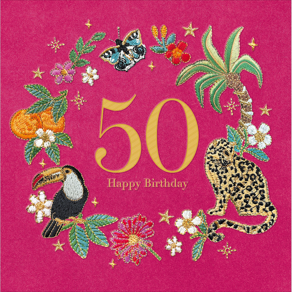 Tropical Paradise 50th Birthday Card