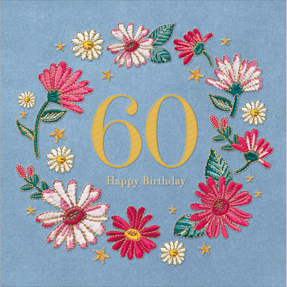 Floral 60th Birthday Card