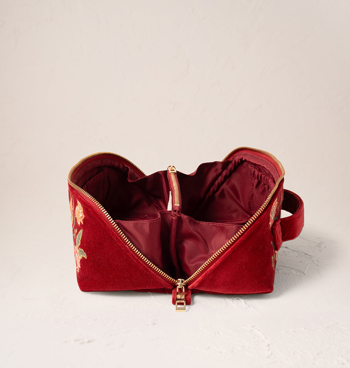 Botanical Birds Open Flat Makeup Bag