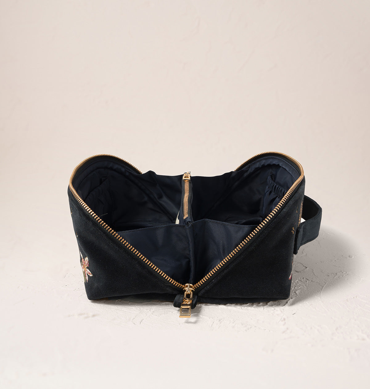 Celestial Leopard Velvet Open Flat Makeup Bag