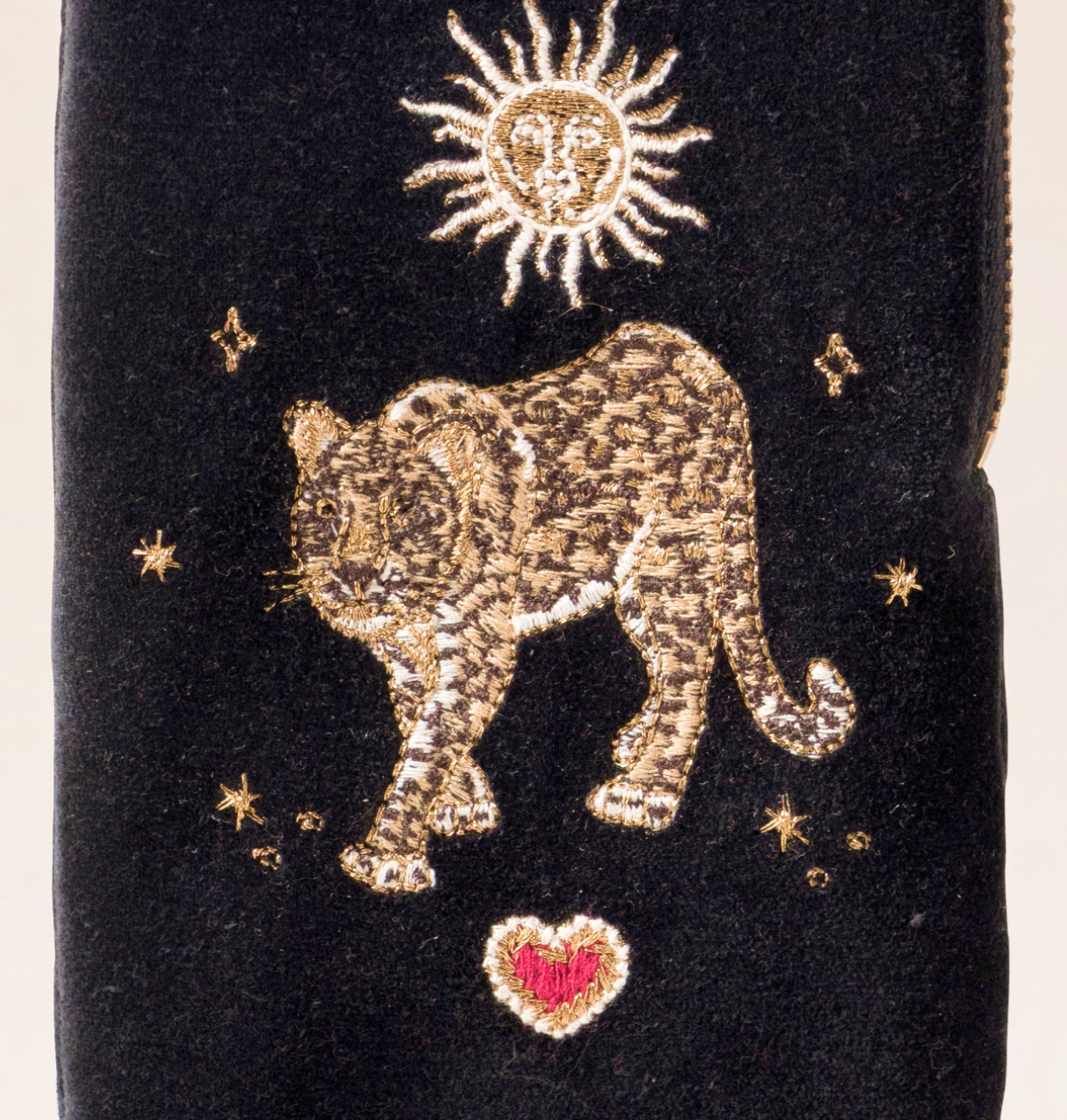 Celestial Leopard Velvet Glasses Case