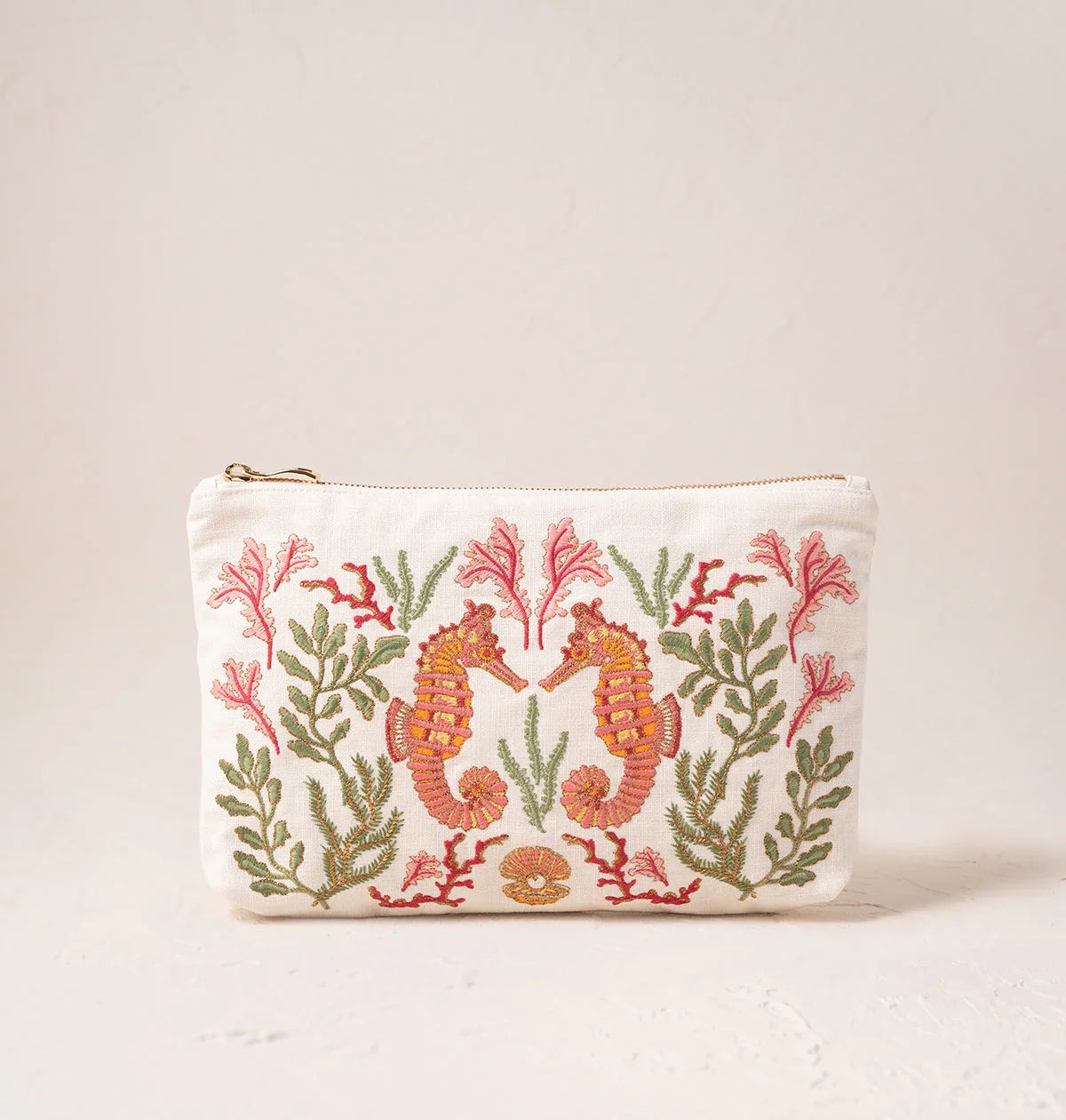 Coral Seahorse Everyday Pouch – Elizabeth Scarlett