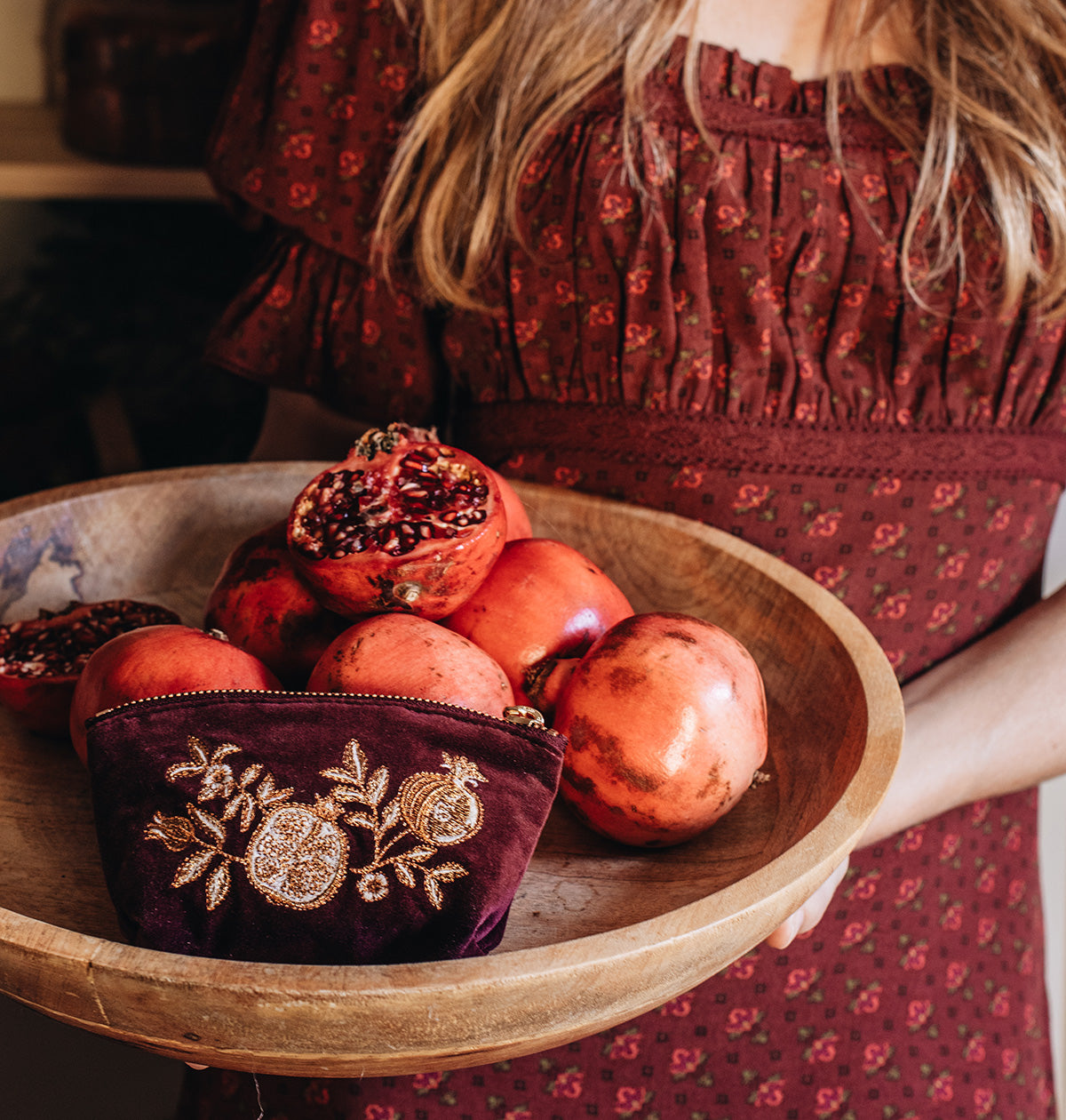 Golden Pomegranate Everyday Pouch