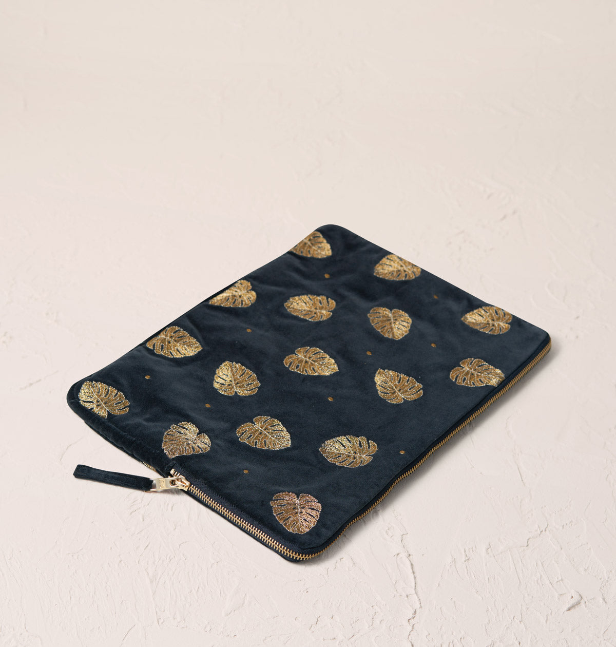 Gold Jungle Leaf Laptop Case Large