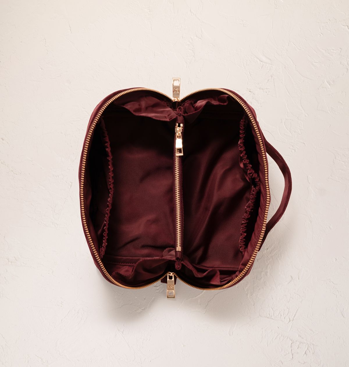 Golden Pomegranate Open Flat Makeup Bag