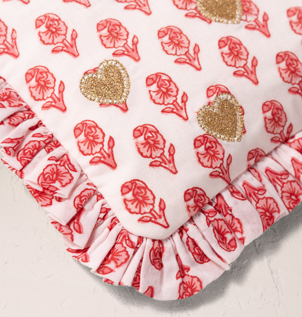 Hearts Cotton Rebirth Frill Pouch