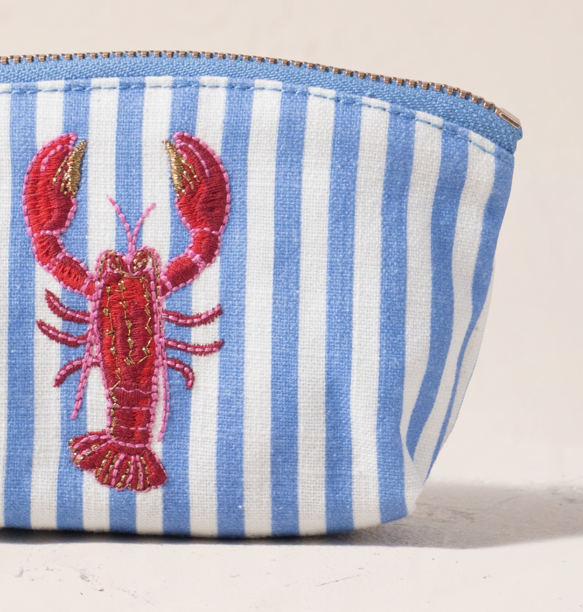 Lobster Stripe Canvas Printed Coin Purse