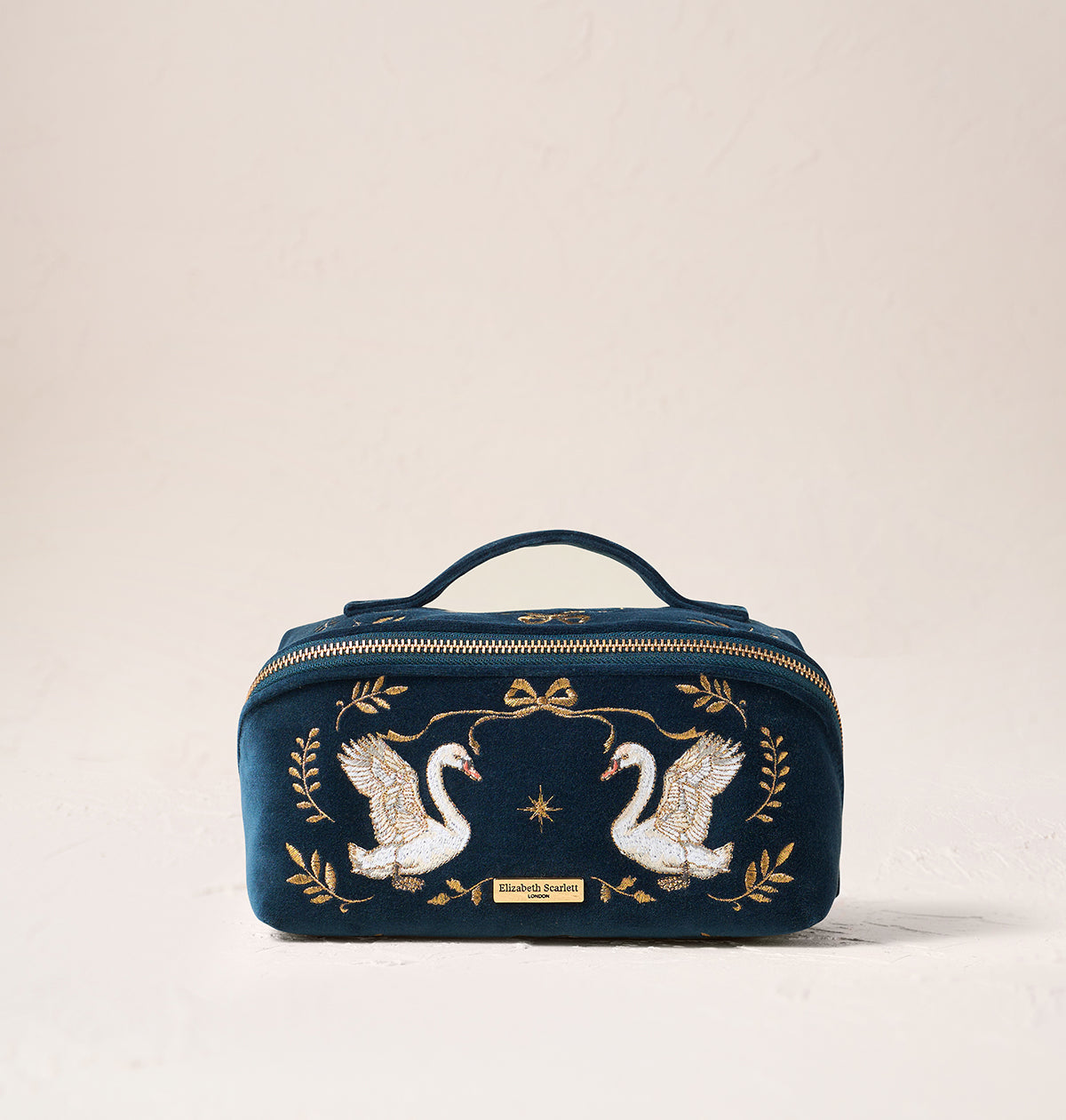 Majestic Swans Open Flat Makeup Bag