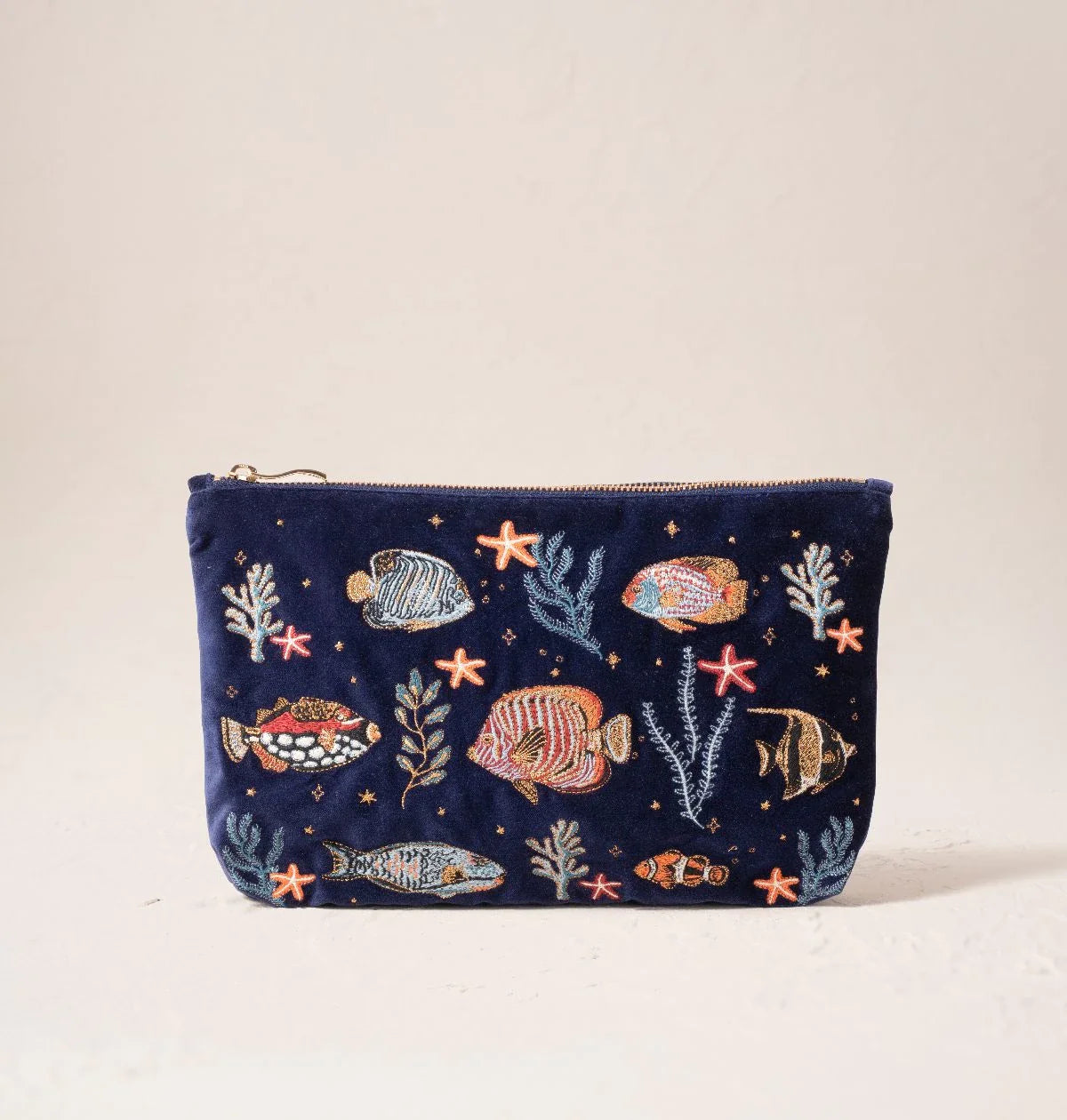 Elizabeth Scarlett EverydayPouch クジラ Marine Paradise Velvet Everyday Pouch in Navy | Elizabeth Scarlett