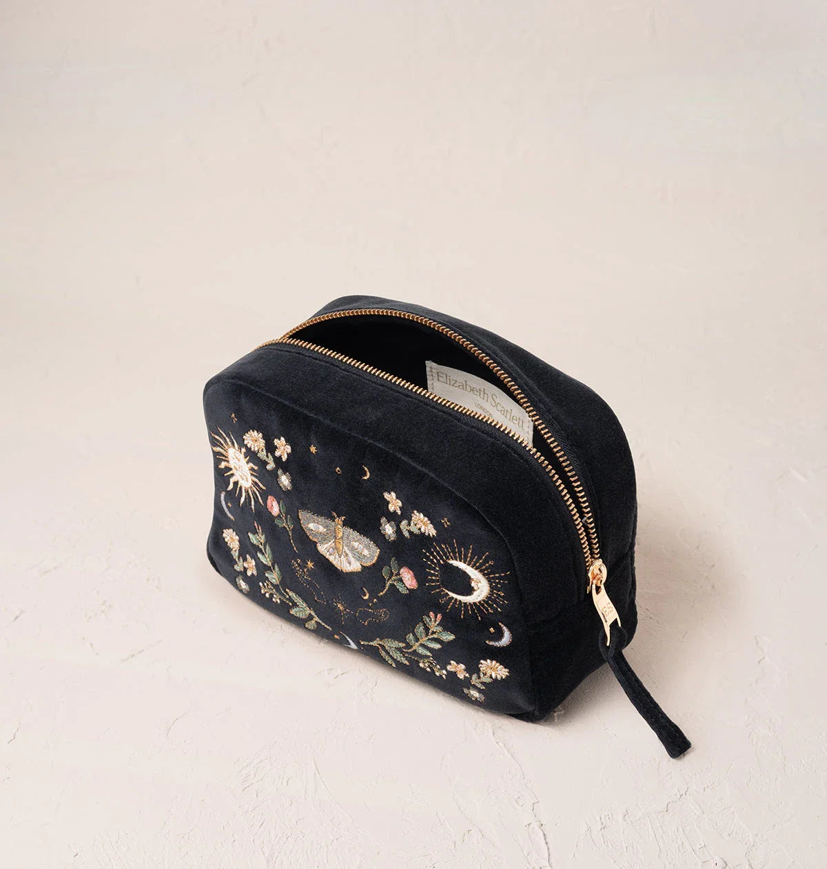 Midnight Mysticism Charcoal Velvet Makeup Bag