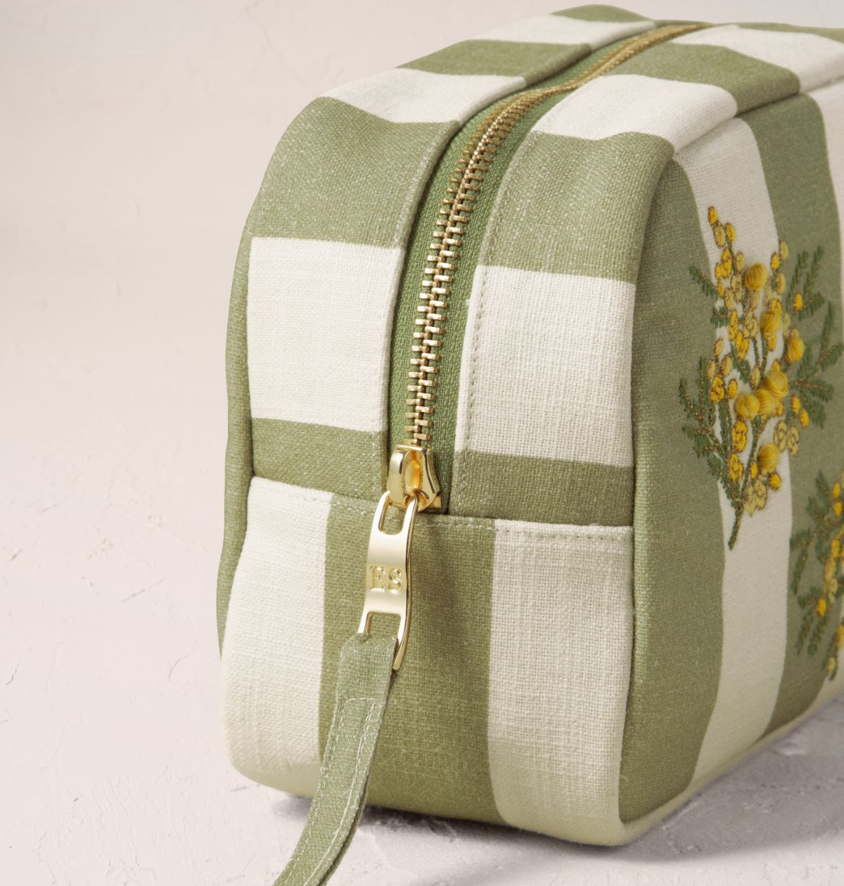 Mimosa Stripe Printed Makeup Bag