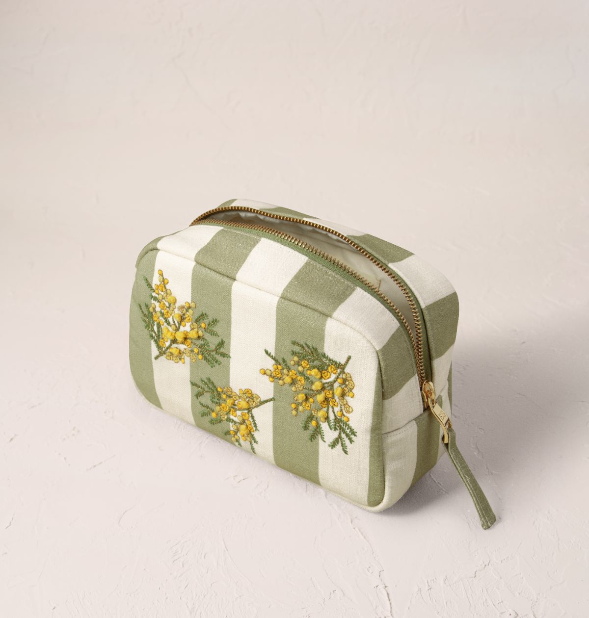 Mimosa Stripe Printed Makeup Bag
