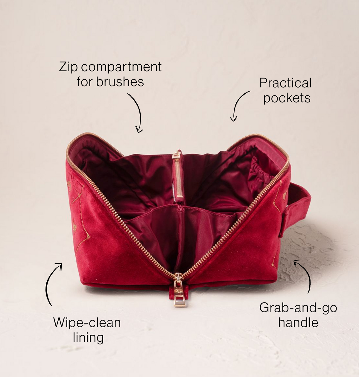 Bee Trellis Open Flat Makeup Bag