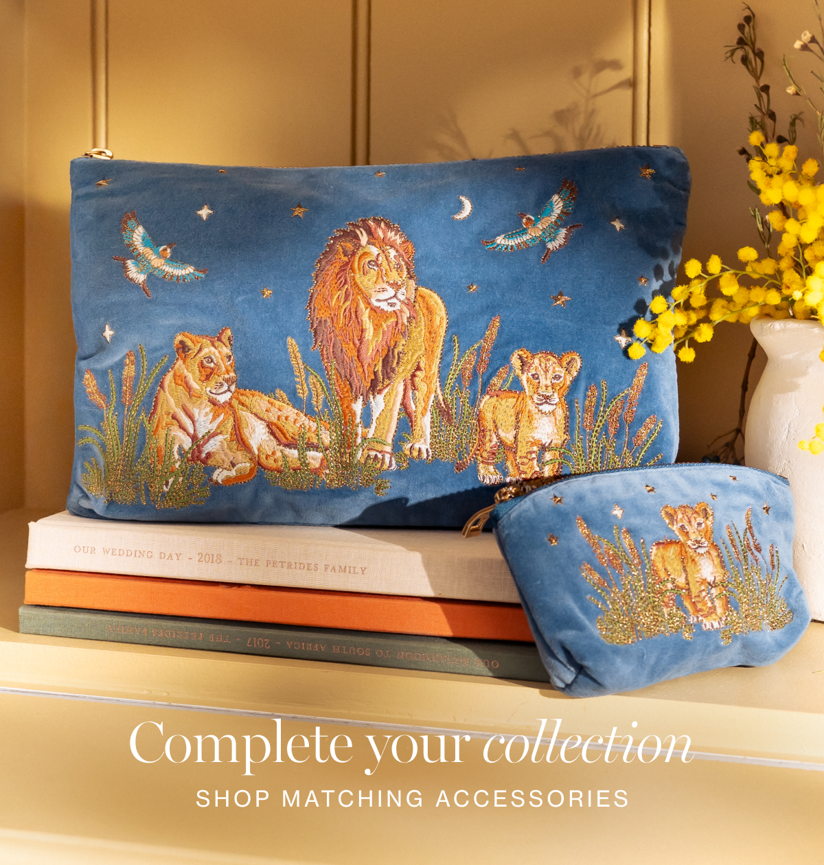 Lion Pride Open Flat Makeup Bag