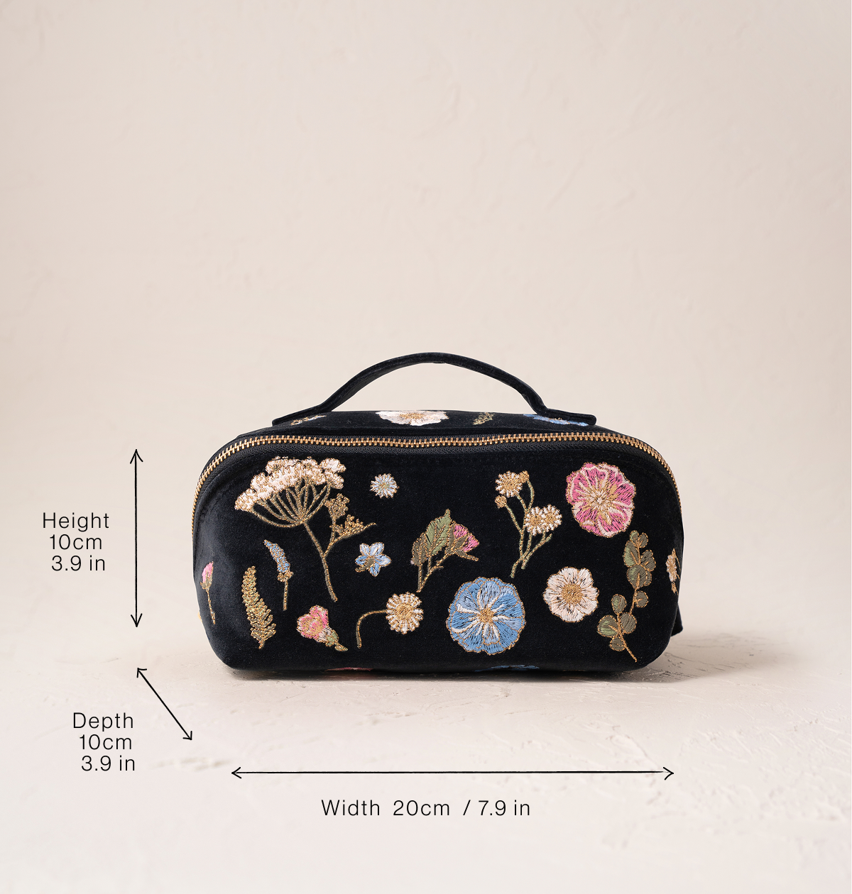 Pressed Flowers Open Flat Makeup Bag