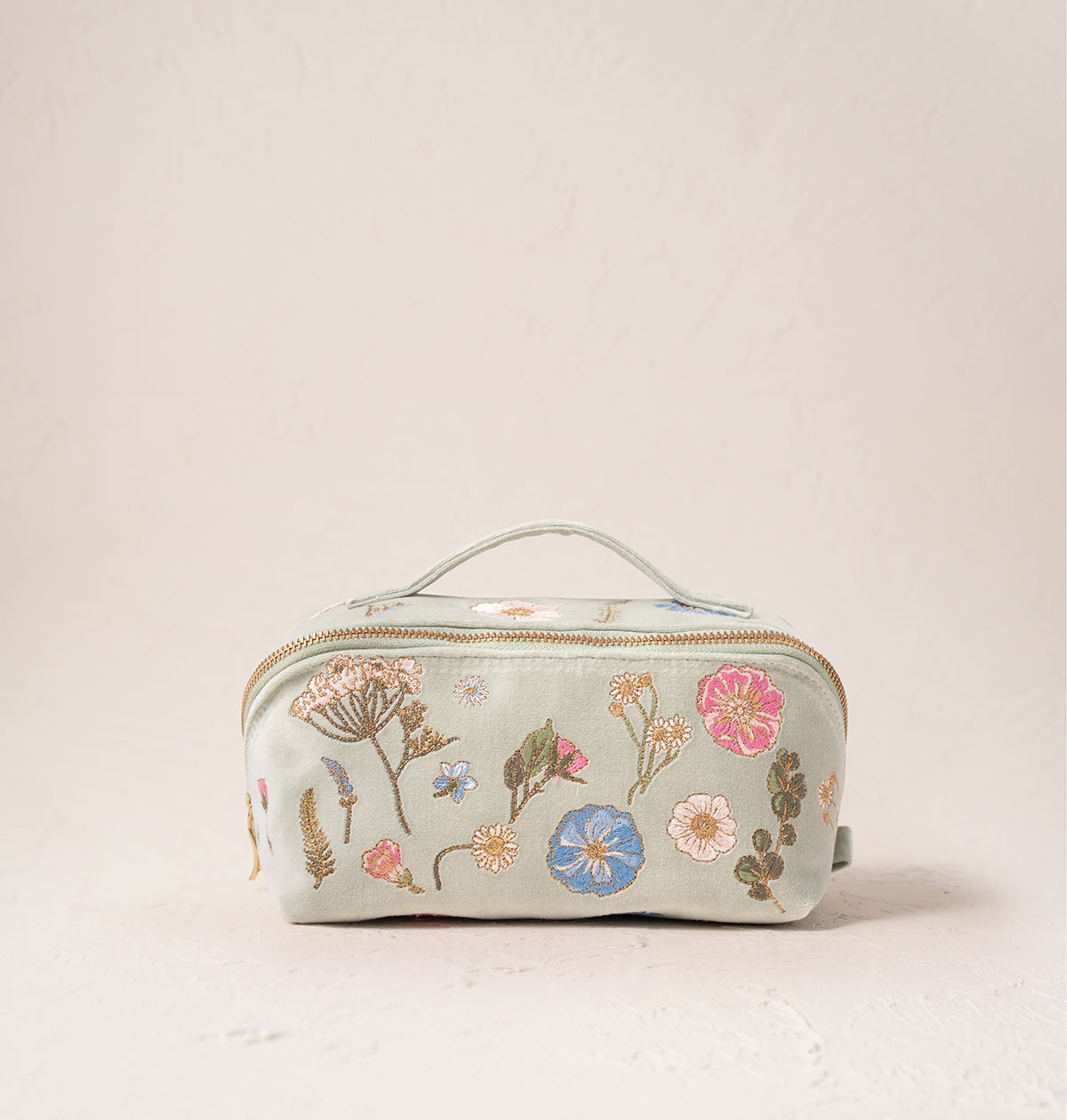 Pressed Flowers Open Flat Makeup Bag