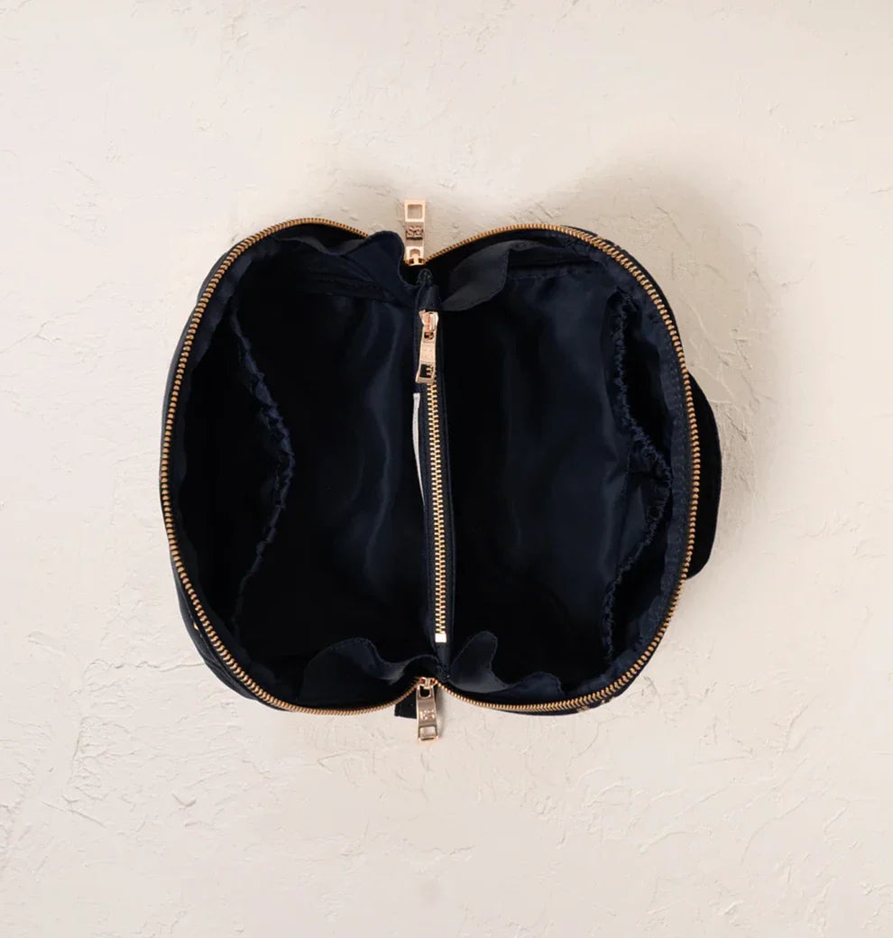 Celestial Leopard Velvet Open Flat Makeup Bag