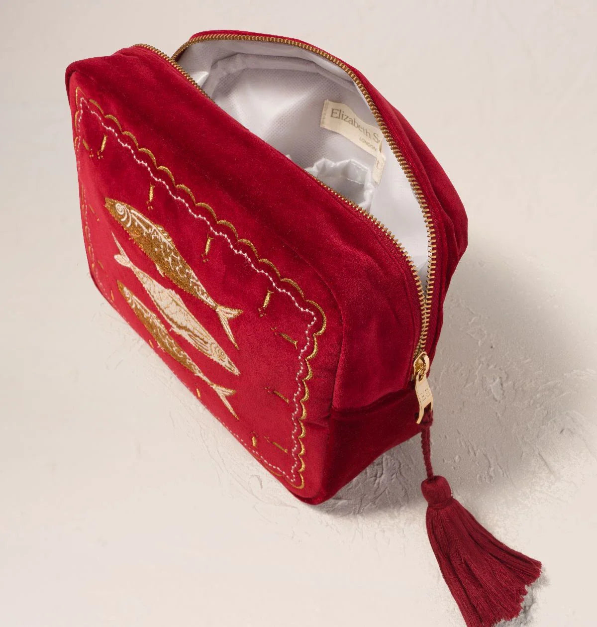 Riviera Fish Velvet Wash Bag