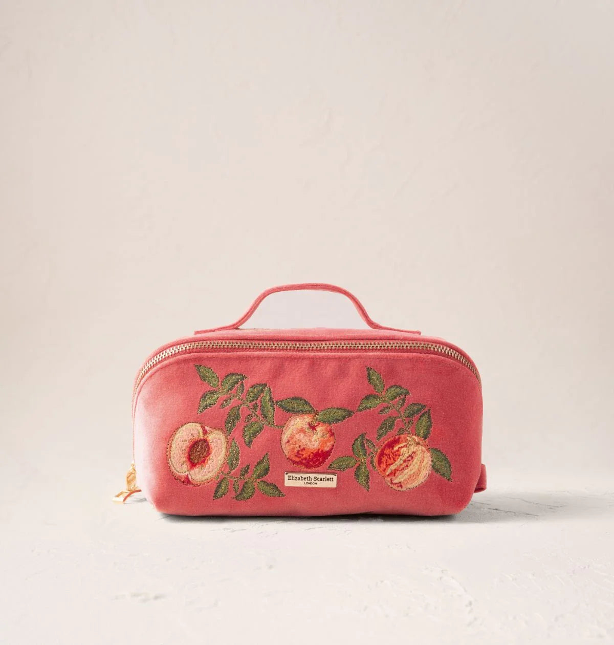 Summer Peach Open Flat Makeup Bag in Spiced Coral | Elizabeth Scarlett
