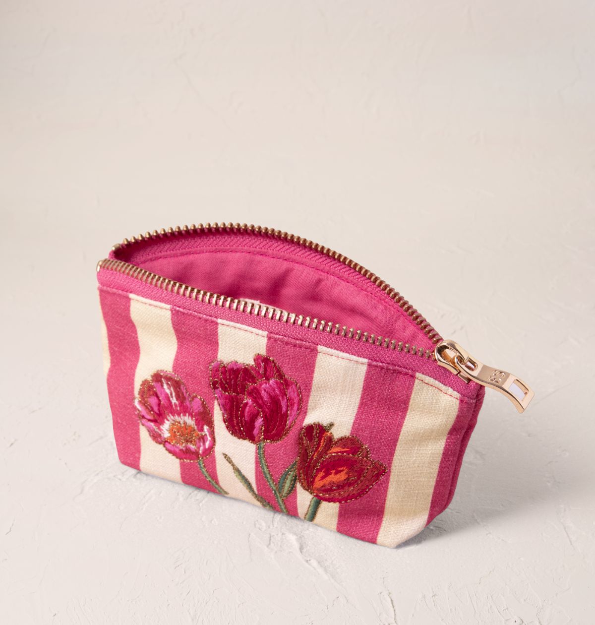 Tulip Stripe Printed Coin Purse