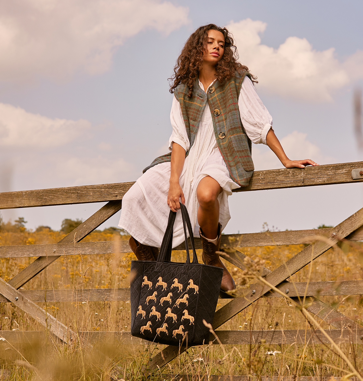 Wild Horses Velvet Tote