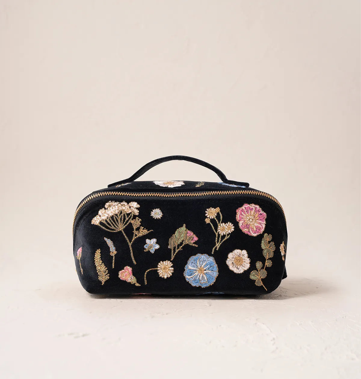 Pressed Flowers Open Flat Makeup Bag