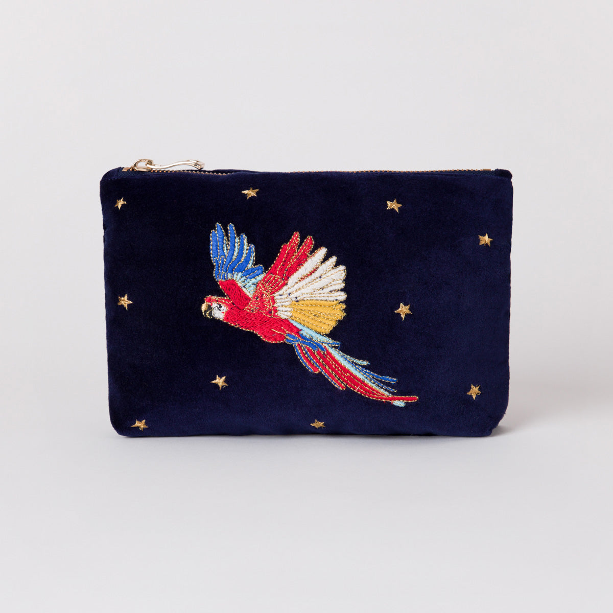 【送料関税込】Elizabeth Scarlett / Flying Parrots Makeup Bag Elizabeth Scarlett Flying Parrots French Blue Velvet Makeup