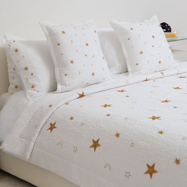 Constellations White Cotton Quilt