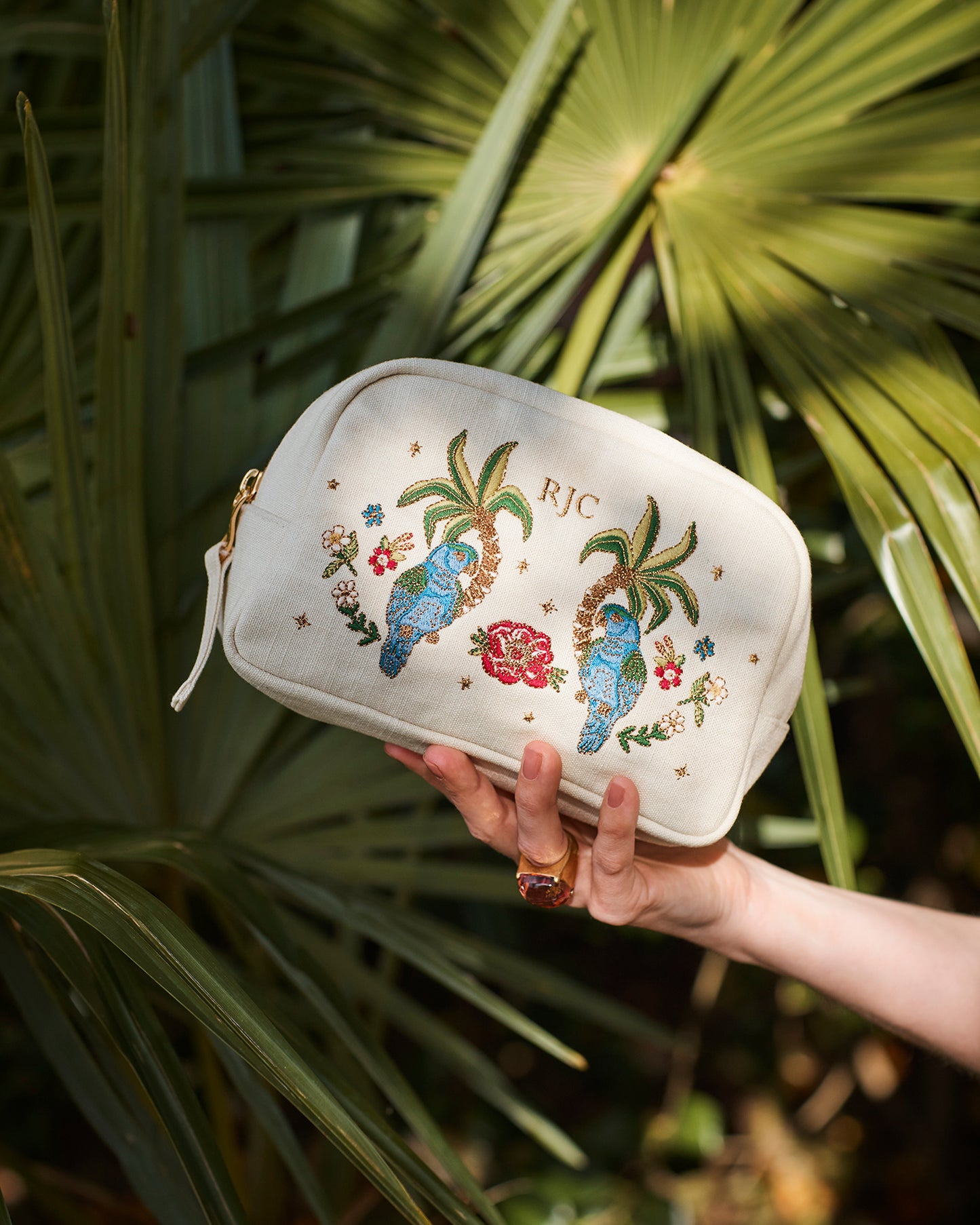 Tropical Parrot Makeup Bag