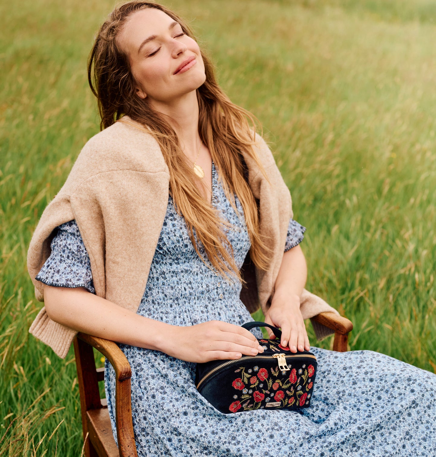 Poppy Meadow Open Flat Makeup Bag