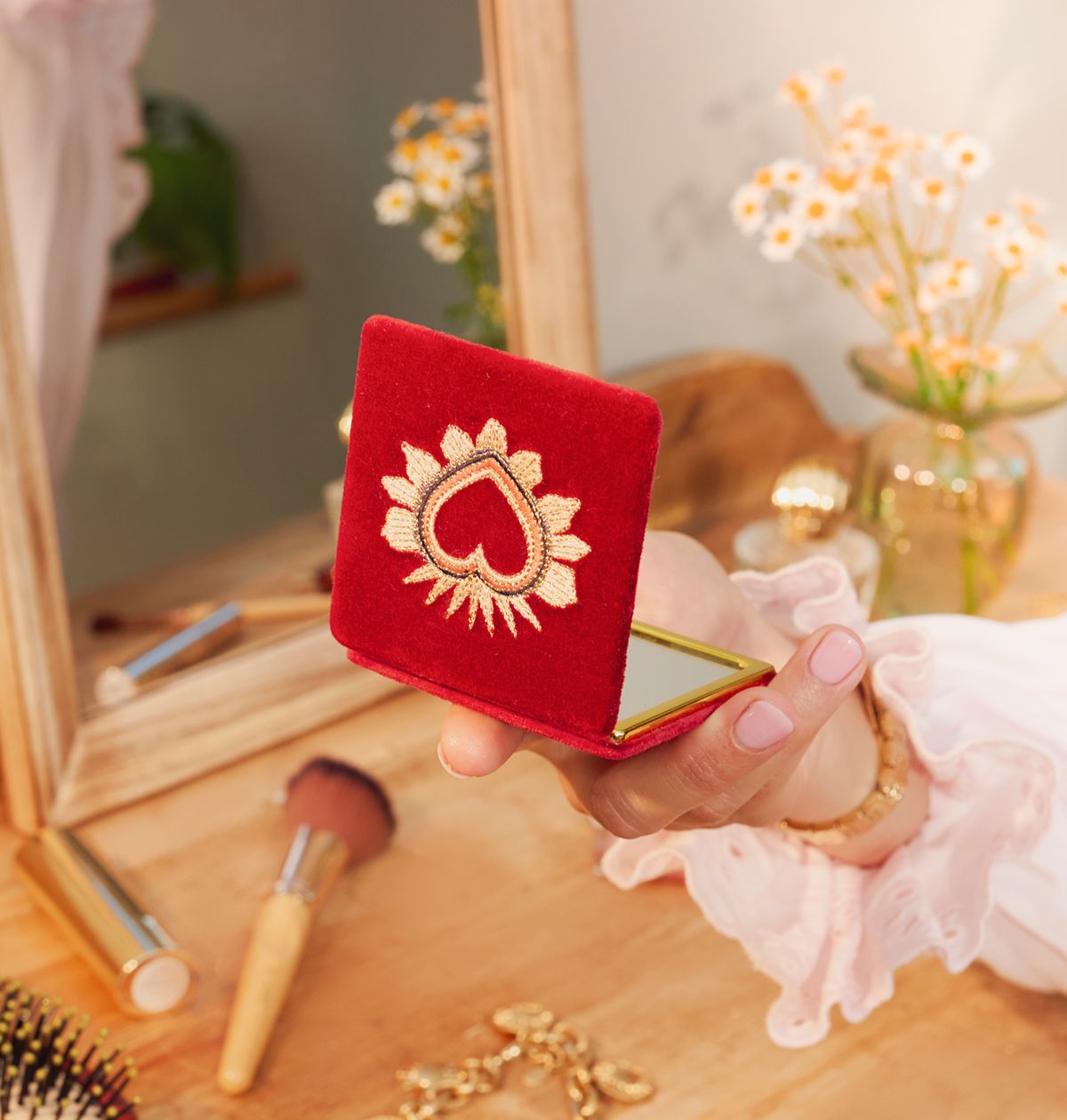 Enchanted Heart Compact Mirror