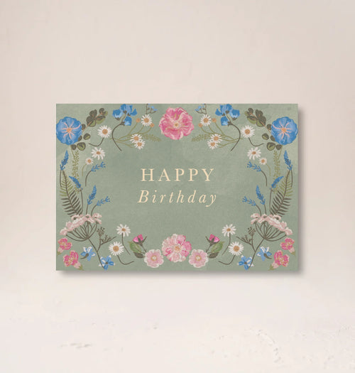 Happy Birthday Pressed Flowers