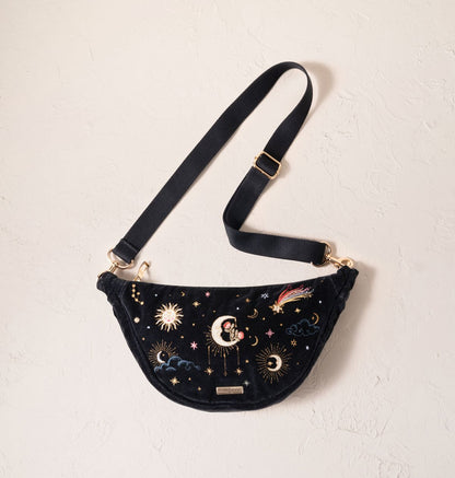 Aurora Lights Velvet Crossbody Sling Bag