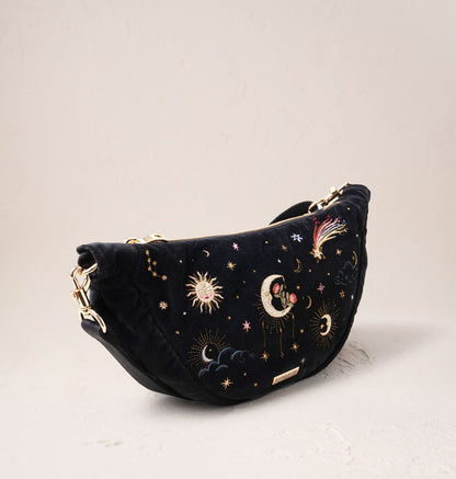 Aurora Lights Velvet Crossbody Sling Bag