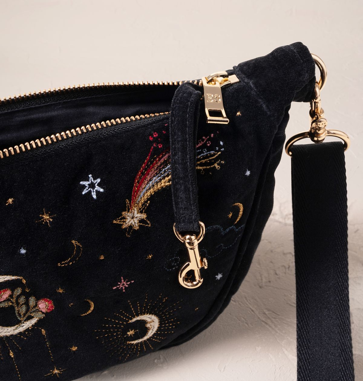 Aurora Lights Velvet Crossbody Sling Bag