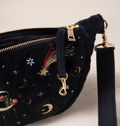 Aurora Lights Velvet Crossbody Sling Bag