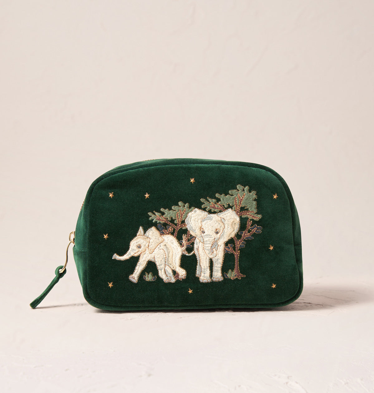 【Elizabeth Scarlett】Elephant 神聖 象 メイク ポーチ 刺繍 Elizabeth Scarlett】Elephant 神聖 象 メイク ポーチ 刺繍