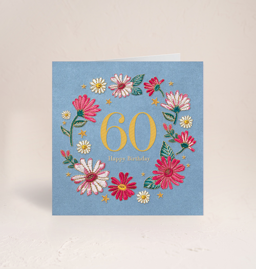 Floral 60th Birthday Card