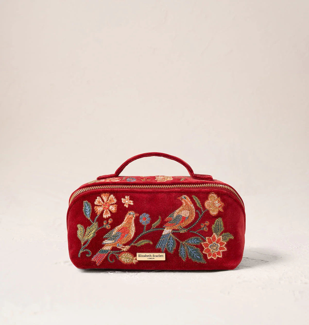 Botanical Birds Open Flat Makeup Bag