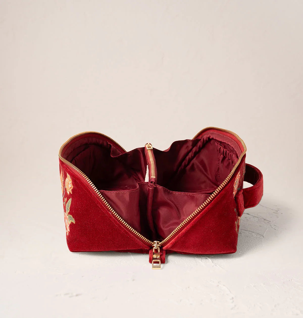 Botanical Birds Open Flat Makeup Bag