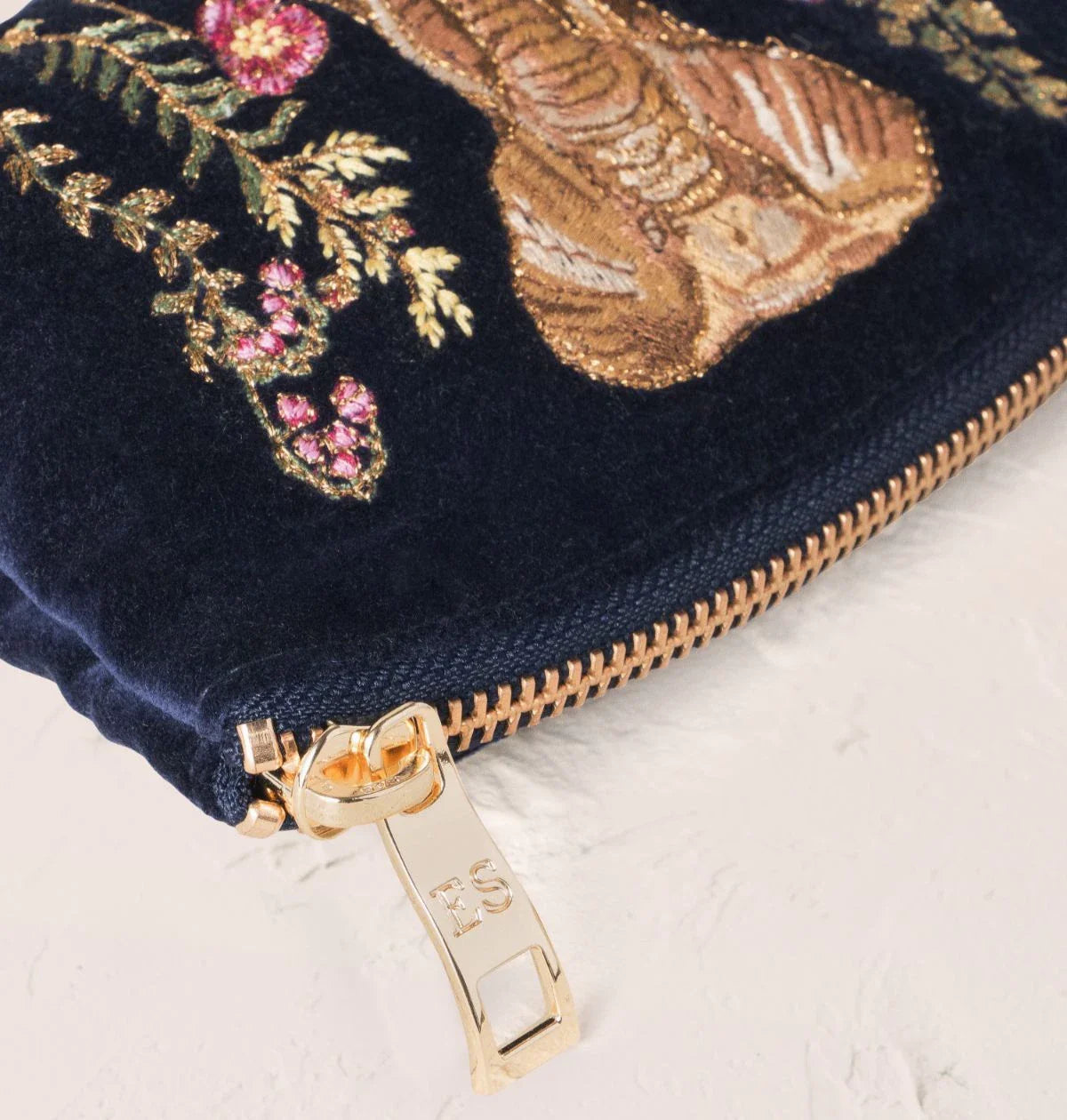 Botanical Elephant Velvet Coin Purse