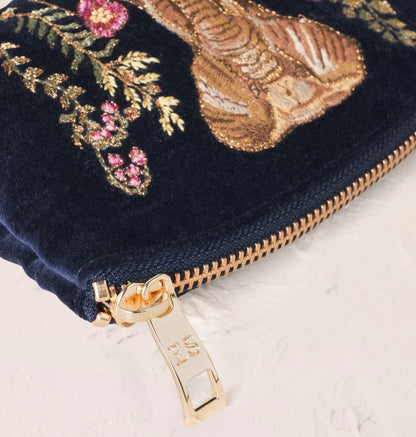 Botanical Elephant Velvet Coin Purse
