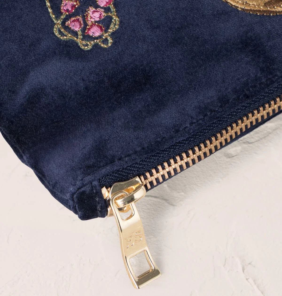 Botanical Elephant Velvet Everyday Pouch