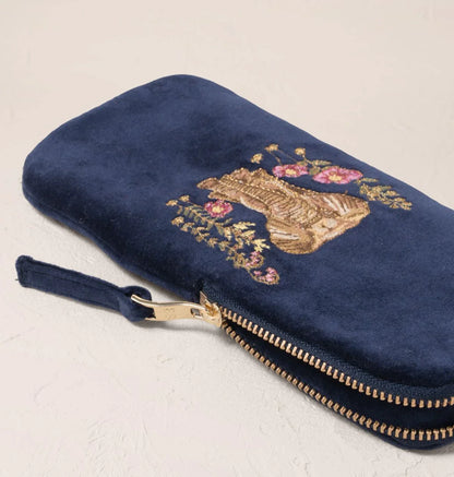 Botanical Elephant Velvet Glasses Case