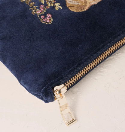 Botanical Elephant Velvet Mini Pouch