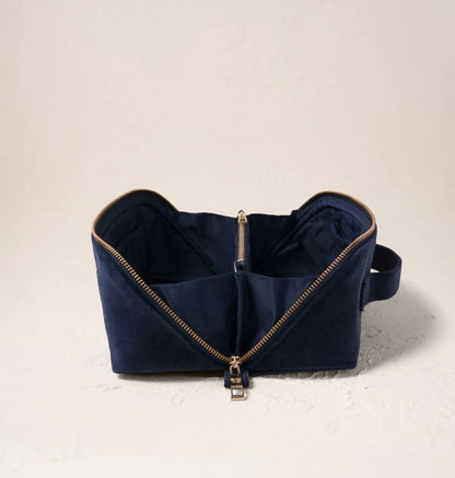Botanical Elephant Velvet Open Flat Makeup Bag