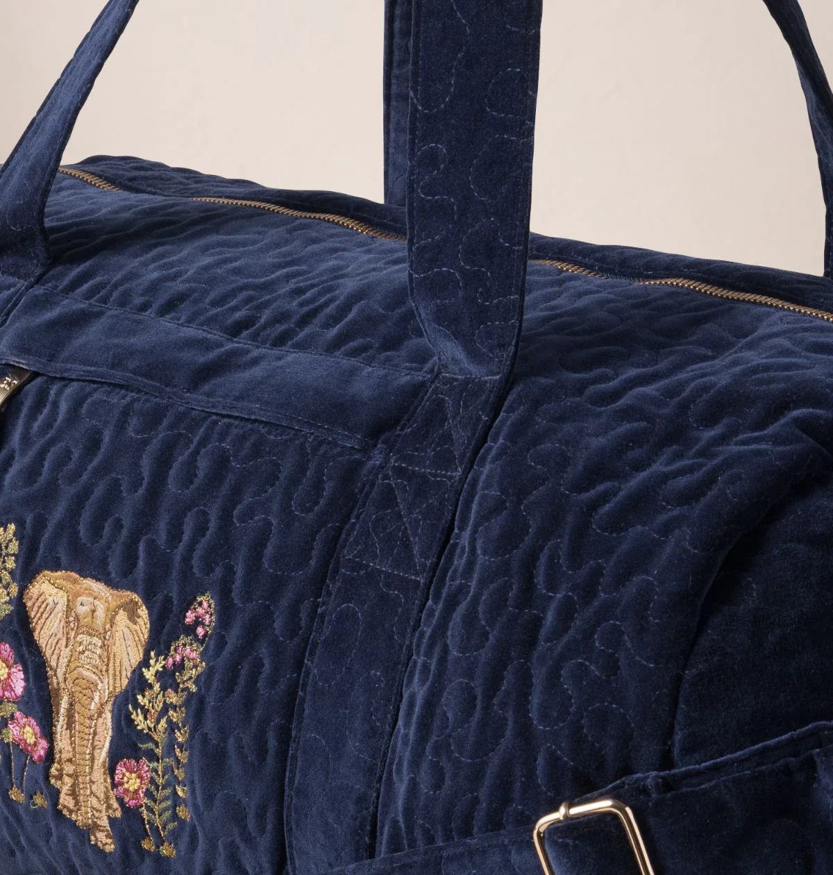 Botanical Elephant Velvet Overnight Bag