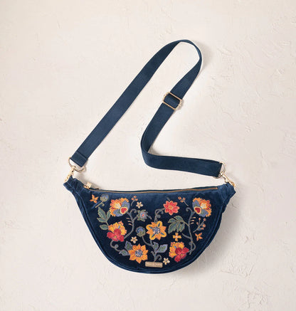Botanical Garden Velvet Crossbody Sling Bag
