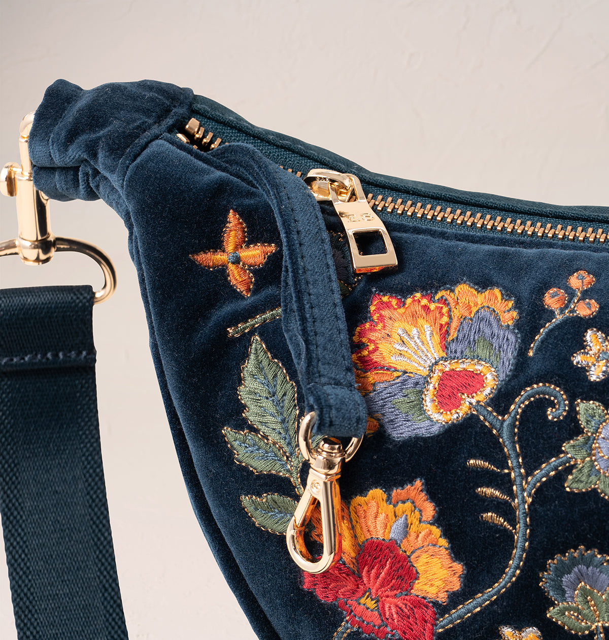 Botanical Garden Velvet Crossbody Sling Bag