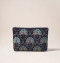 Botanical Peacock Velvet Everyday Pouch